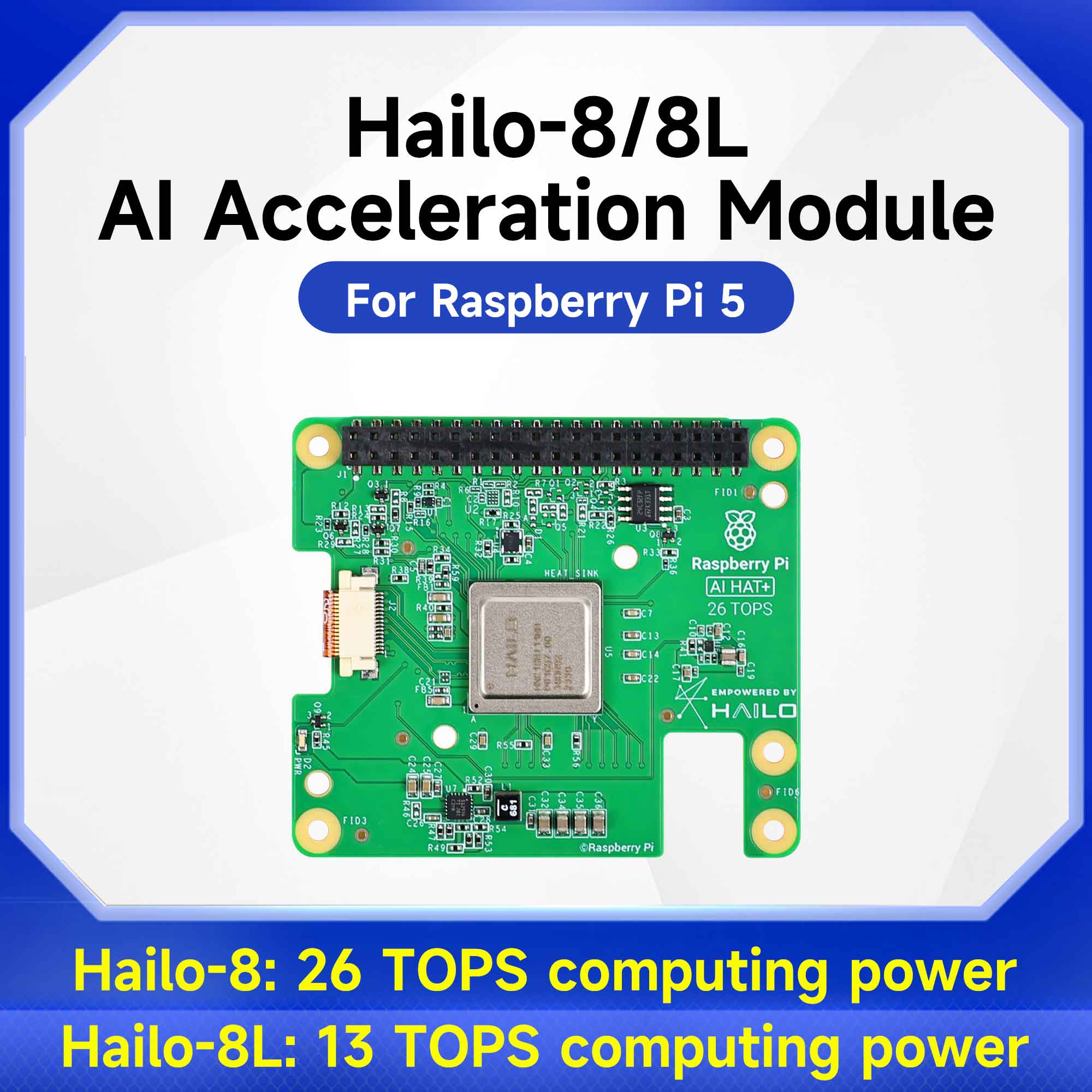 Raspberry Pi Ai Kit Hailo-8L - Hailo 8/8l módulo de aceleração ai