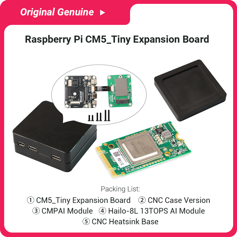 Raspberry Pi Ai Kit Hailo-8L - Kit Completo CM5 Tiny com Módulo