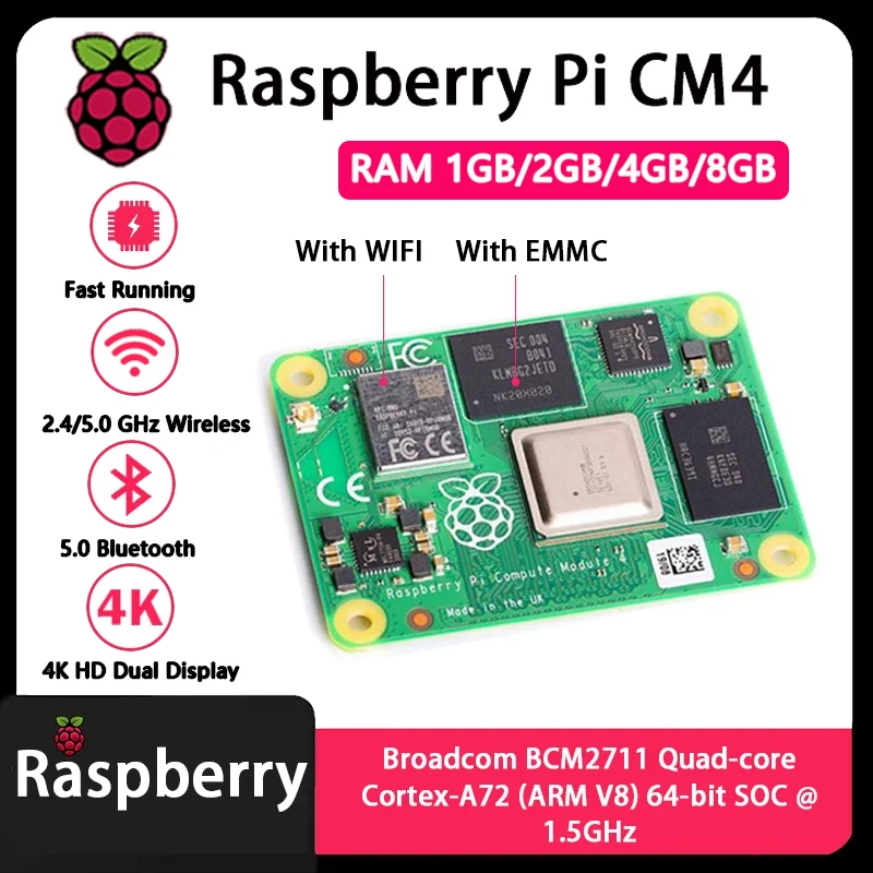 Raspberry Pi CM4 1GB/2GB/4GB/8 - Raspberry Pi Compute Module 4 8Gb 32Gb Emmc avaliação e preço