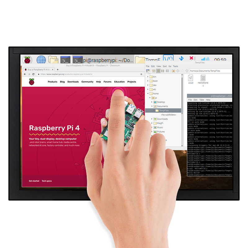 Tela Touch Screen IPS Capaciti - Raspberry Pi 10.1 Inch Capacitive Touch Screen Ips avaliação e preço