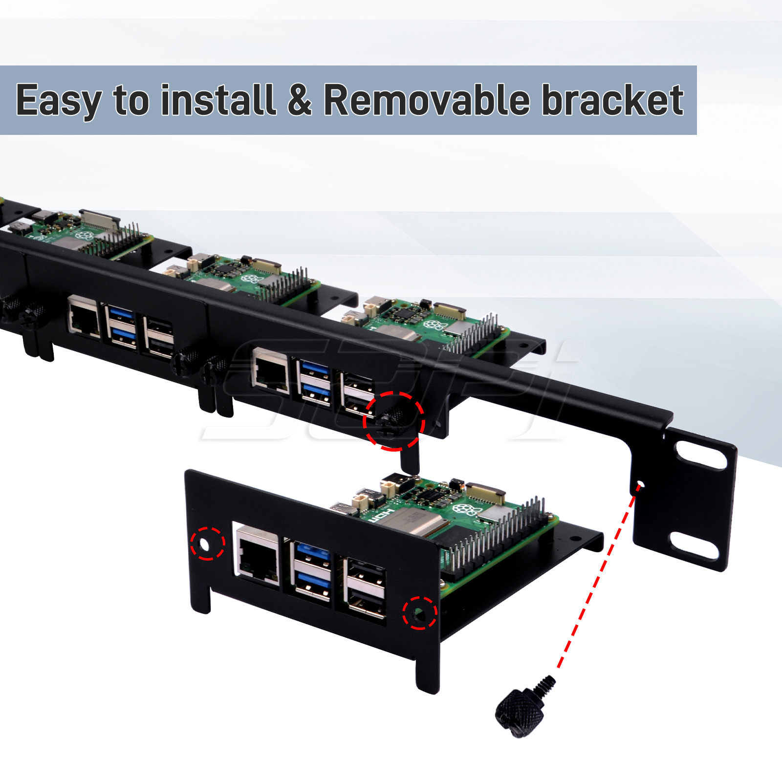 Montagem em rack 1U removível  - Raspberry Pi Rackmount 1U 19 Inch avaliação e preço